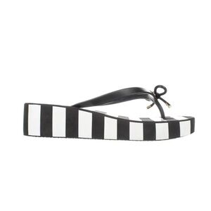 Kate Spade Rhett Platform Wedge Black/White Stripe Flip Flops Size 9